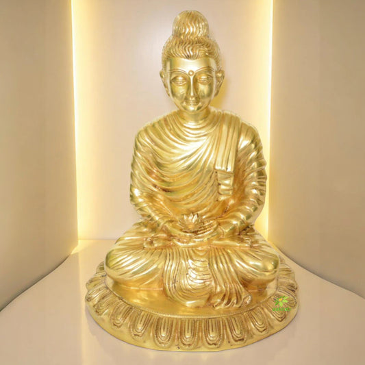 Gautam Buddha brass made antique finish statue