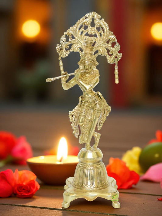 Standing Lord Krishna Playing Flute Decorative Statue
