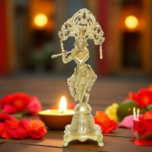 Standing Lord Krishna Playing Flute Decorative Statue