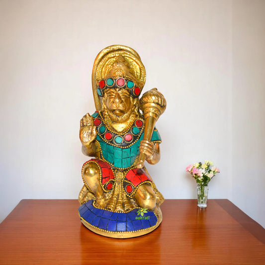 Lord Hanuman Sitting Statue for Worship