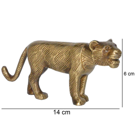 Tiger Statue of Brass metal Handmade animal figurine Decorative indian bronze look Sculpture with Antique finish Showpiece Gift Item