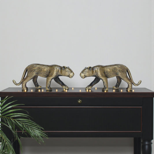 Stunning Pair of Sculpture of Brass metal Animal - Decorative Statue in Antique Finish for Table Decor for your Home & Office Decoration