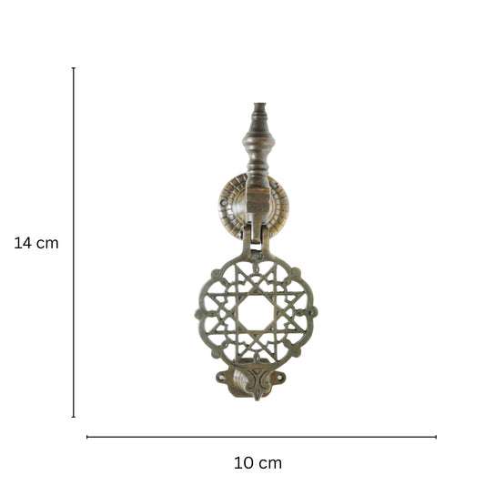 Door Knocker Made in Brass with Antique Finish. Unique Design Door Hardware Fitting. Wall Sculpture - Door Decor - Solid Brass - Wall Decor
