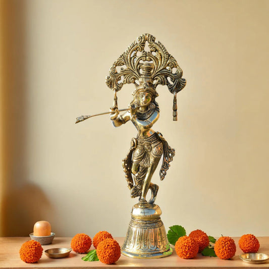 Lord Krishna Statue Made of Brass