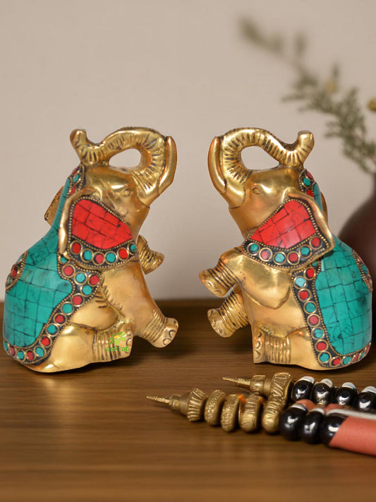 Book End of Elephant Turquoise work by Aakrati