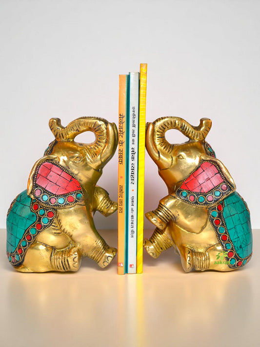 Book End of Elephant Turquoise work by Aakrati
