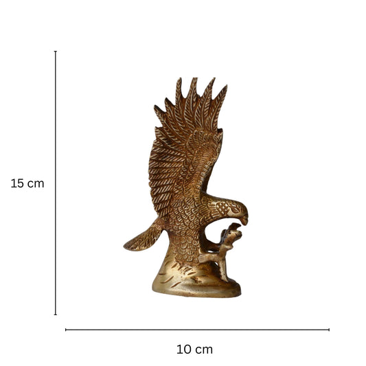 Eagle Made of Brass In Antique Finish With wings opened Table Home Decoration Figurine Animal Figure Gifting Item