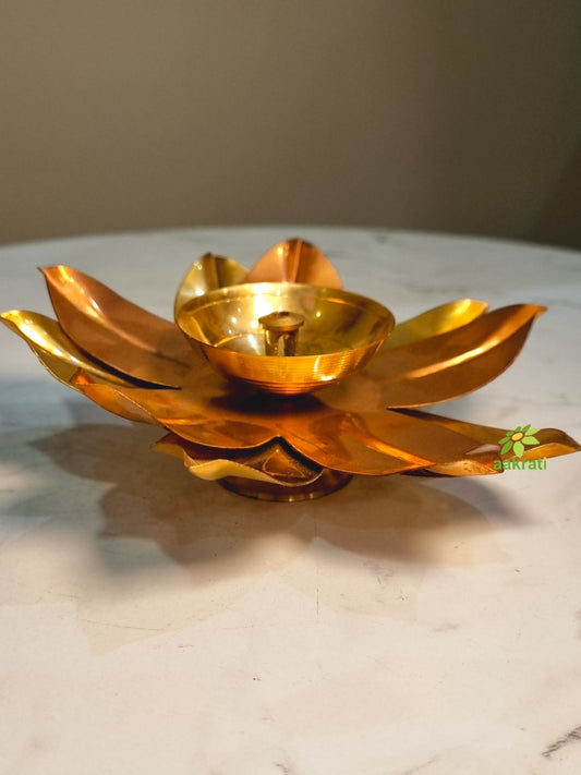 Flower design multi color Pooja Ghar Akhand diya jyot - oil lamp