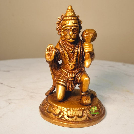 Lord Hanuman Siting brass made decorative pooja ghar/temple statue