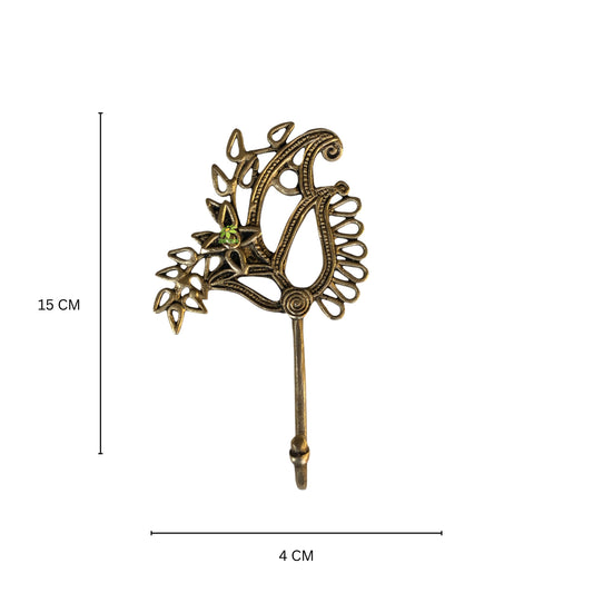 Aakrati Antique Brass Bathroom Robe Towel Hook Wall Mounted Clothes Hanger - Hook Rustic Vintage Cloth Hanger Solid Brass Bronze Color