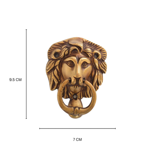 Aakrati Brown Finish Lion Shaped Small 4 inch Door Knocker Showpiece