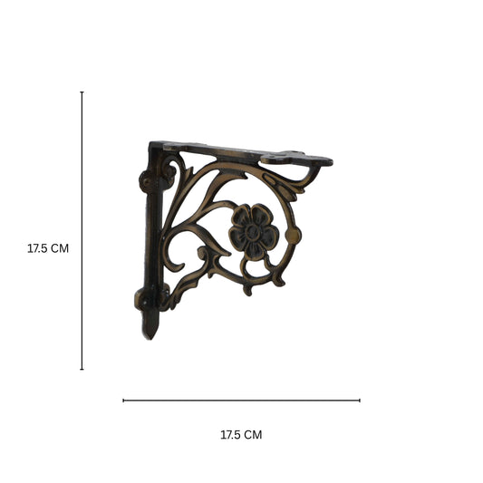 Aakrati Brass Victorian Style 7 inch Shelf Bracket For Side Walls