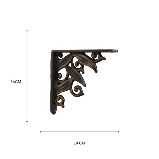 Aakrati Metal Floral Vintage Antique Handcrafted Iron Wall Brackets for Shelves