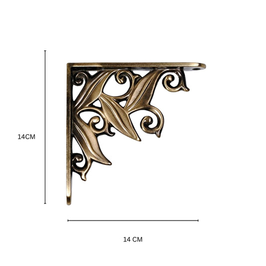 Aakrati Metal Floral Vintage Antique Handcrafted Iron Wall Brackets for Shelves