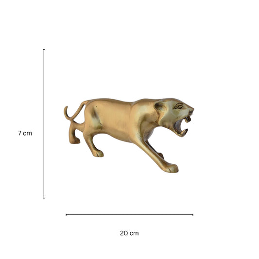 Brass Lion Statue - Antique look figure - Metal Sculpture for home decor and Christmas Gift and decoration