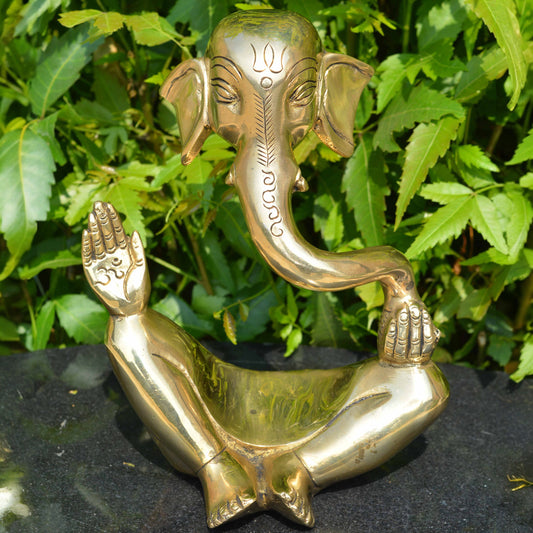 Abstract Ganesha Statue, Abstract Art Sculpture 20 cm, Brass Contemporary Ganesha Figurine, Elephant God Statue, Religious Home Decor