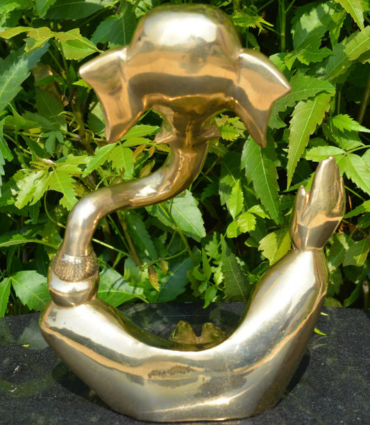 Abstract Ganesha Statue, Abstract Art Sculpture 20 cm, Brass Contemporary Ganesha Figurine, Elephant God Statue, Religious Home Decor