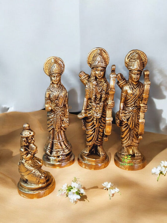 Indian Handicrafts Export Brass Deities Ram Darbar Comprises of Lord Ram, Maa Sita, Laxman and Lord Hanuman