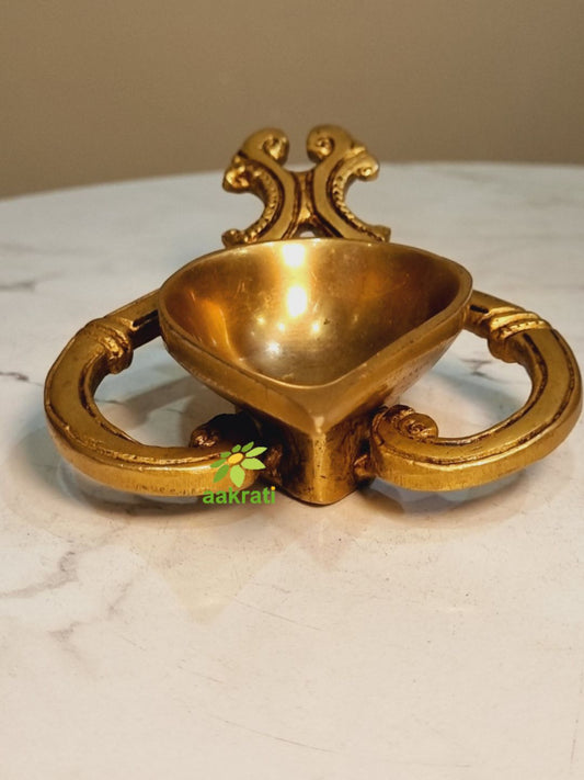 Aakrati Wick Brass Table Diya Peacock Oil Lotus Puja Home Decor Gift