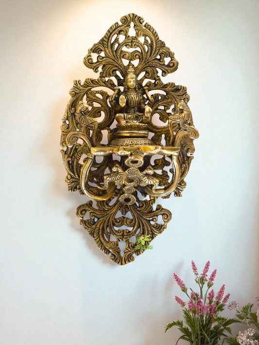 Goddess Lakshmi Wall Plate with Unique Carving for Decor and Gifting