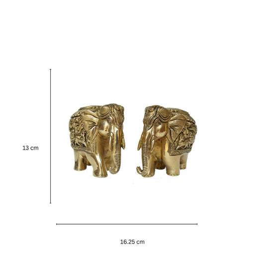 Home decor brass made hand carved decorative elephant figure