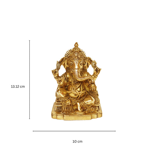 Lord Ganesha brass made hand carved statue by aakrati