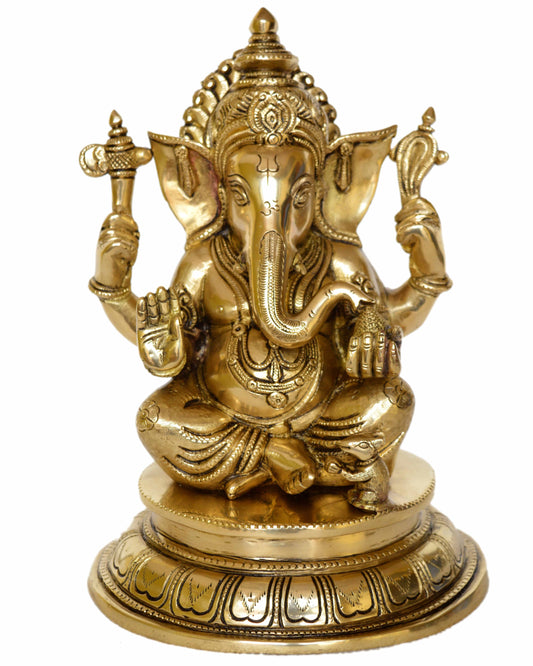Brass Statue of Ganesha- A Decorative Metal Murti for Gift/Decor purpose