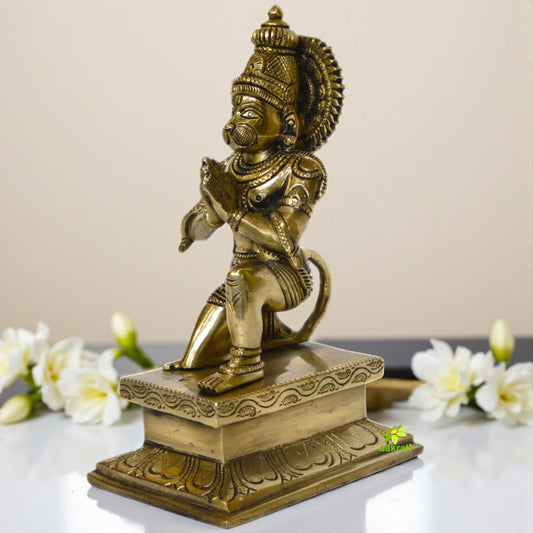Lord Hanuman Siting brass made pooja ghar/temple statue