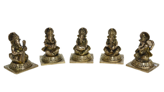 Lord Ganesha holding music instruments home/Office decor brass made statues