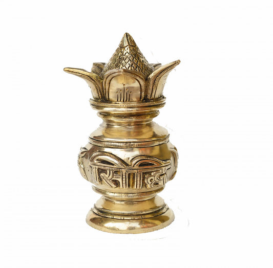 Brass made decorative Riddhi Siddhi Kalash for Temple/Pooja Ghar