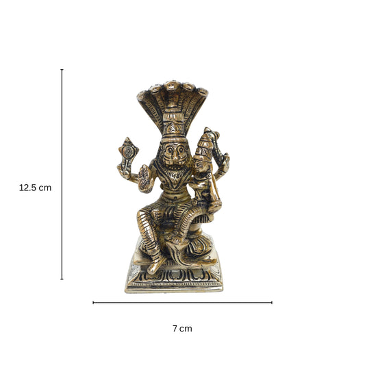 Aakrati Matte Black Finished 5 inch Narsingh God Figure Showpiece