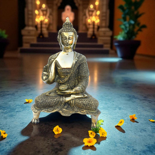 Brass Buddha sculpture | Meditative pose | Smooth textured brass | Handcarved Brass | Yoga sculpture | Exotic Eastern Sculpture