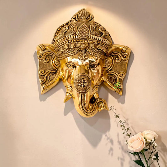 Ganesh Face Wall Decor Wall hanging brass decoration door hang metal Figure