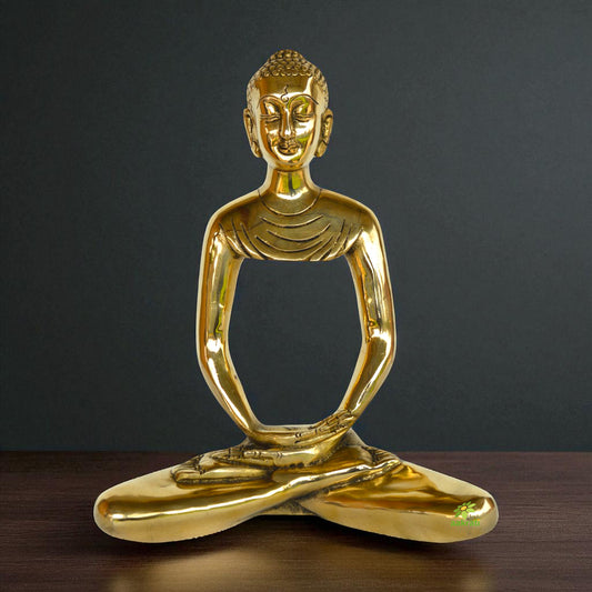 Modern buddha sculpture made in brass metal