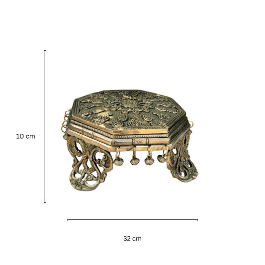 Chowki - Chowki - Brass corner stand - Metal Stool