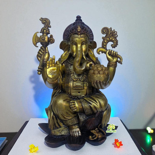 Ganesh big size for home office hotel lobby decor, fine gift art, handmade metal figure, statue