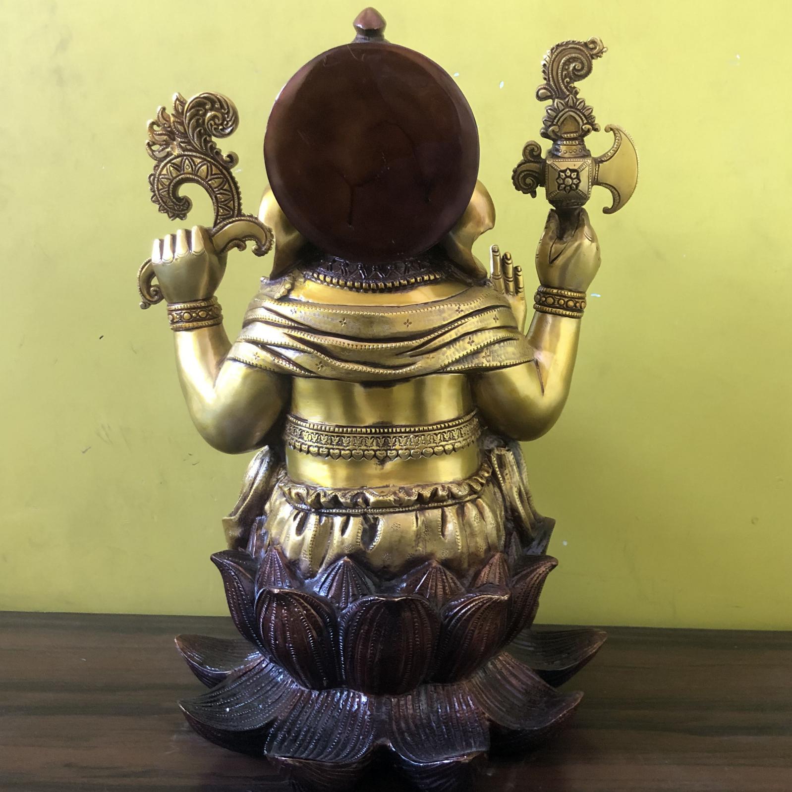 Ganesh big size for home office hotel lobby decor, fine gift art, handmade metal figure, statue Aakrati