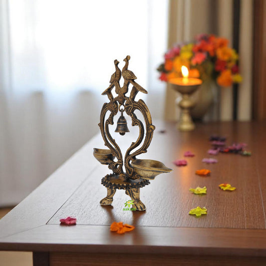 Indian Brass Bird Oil Lamp Brass Diya for Diwali Decorations