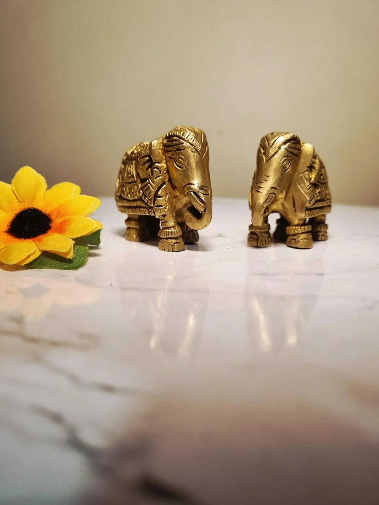 Brass elephant for vastu and decor- unique gift and craft by Aakrati Aakrati