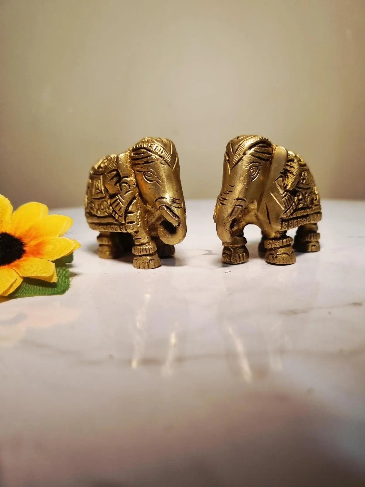 Brass elephant for vastu and decor- unique gift and craft by Aakrati Aakrati