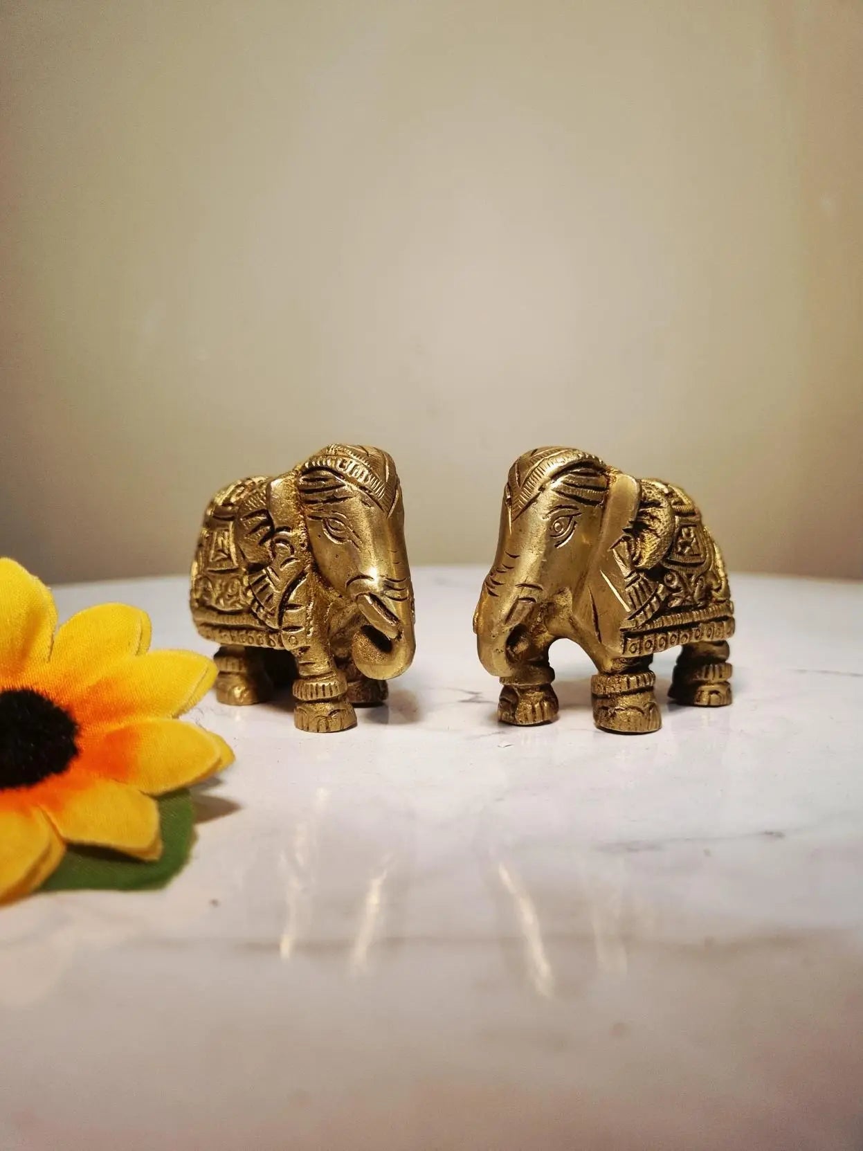 Brass elephant for vastu and decor- unique gift and craft by Aakrati Aakrati