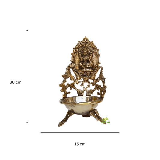 Ethnic Indian Design Lakshmi Brass Table Diya | Home Decor |Brass Diya | Brass Deepam | Brass Lamps | Kuthu Vilakku
