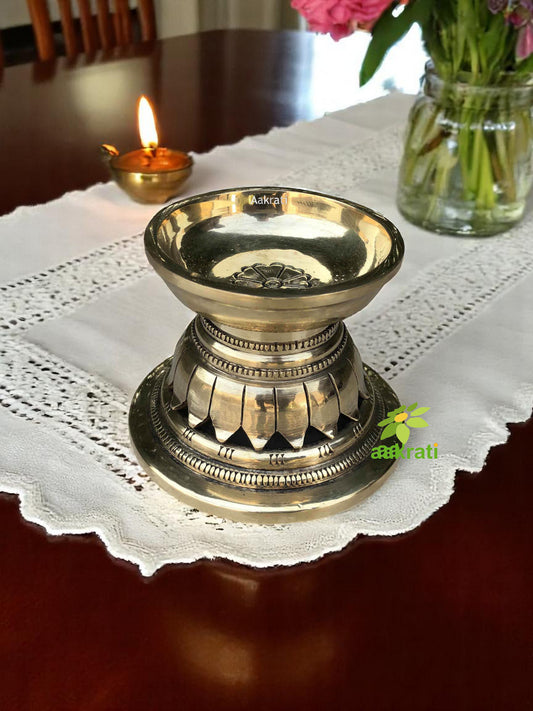 Bowl, diya candle holder, table decor showpiece unique gift of brass by Ashopi