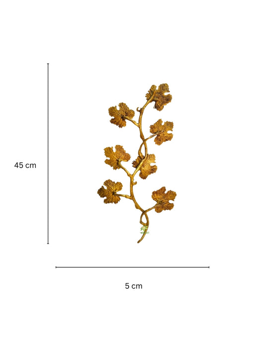 Wall decorative brass leaf - metal home wall decor unique for gift