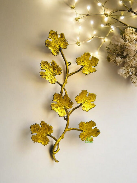 Wall decorative brass leaf - metal home wall decor unique for gift