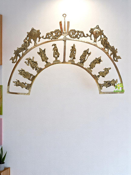 Ten Avtars of Vishnu in brass made, Unqiue Wall decor figure for home and office