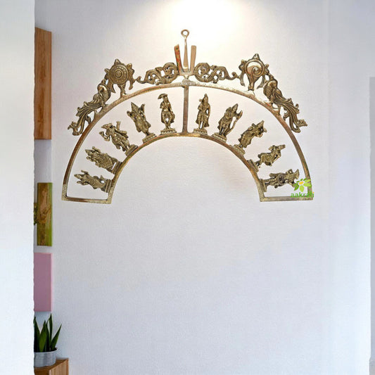 Ten Avtars of Vishnu in brass made, Unqiue Wall decor figure for home and office