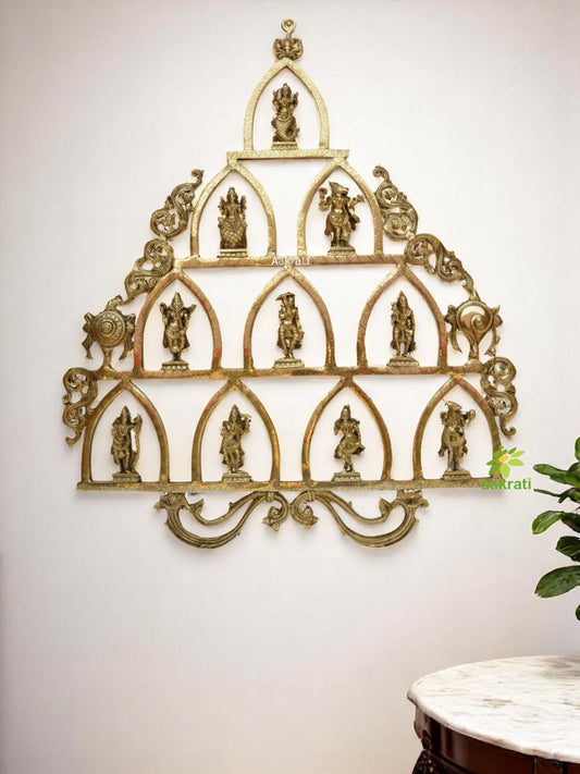 Dashavatara -Ten Incarnations- Avatars of Lord Vishnu - Brass Statue - Home Decor
