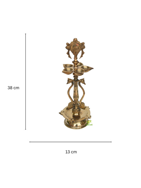 Brass Diya for puja - Oil lamp Stand Pooja