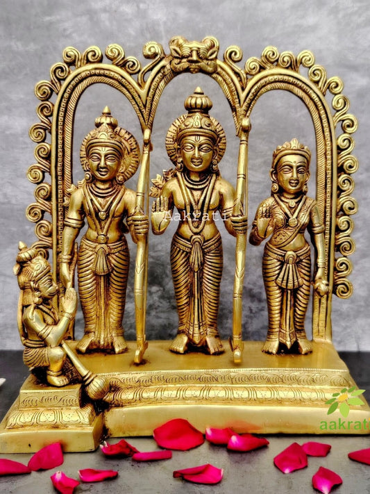 Brass hindu deity god lord Rama darbar statue religious craft decor 12